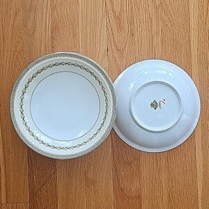 Vintage Alden by Meito Elegant Dinnerware - Gold Trim, Aqua Band 6 Rim Soup Bowl